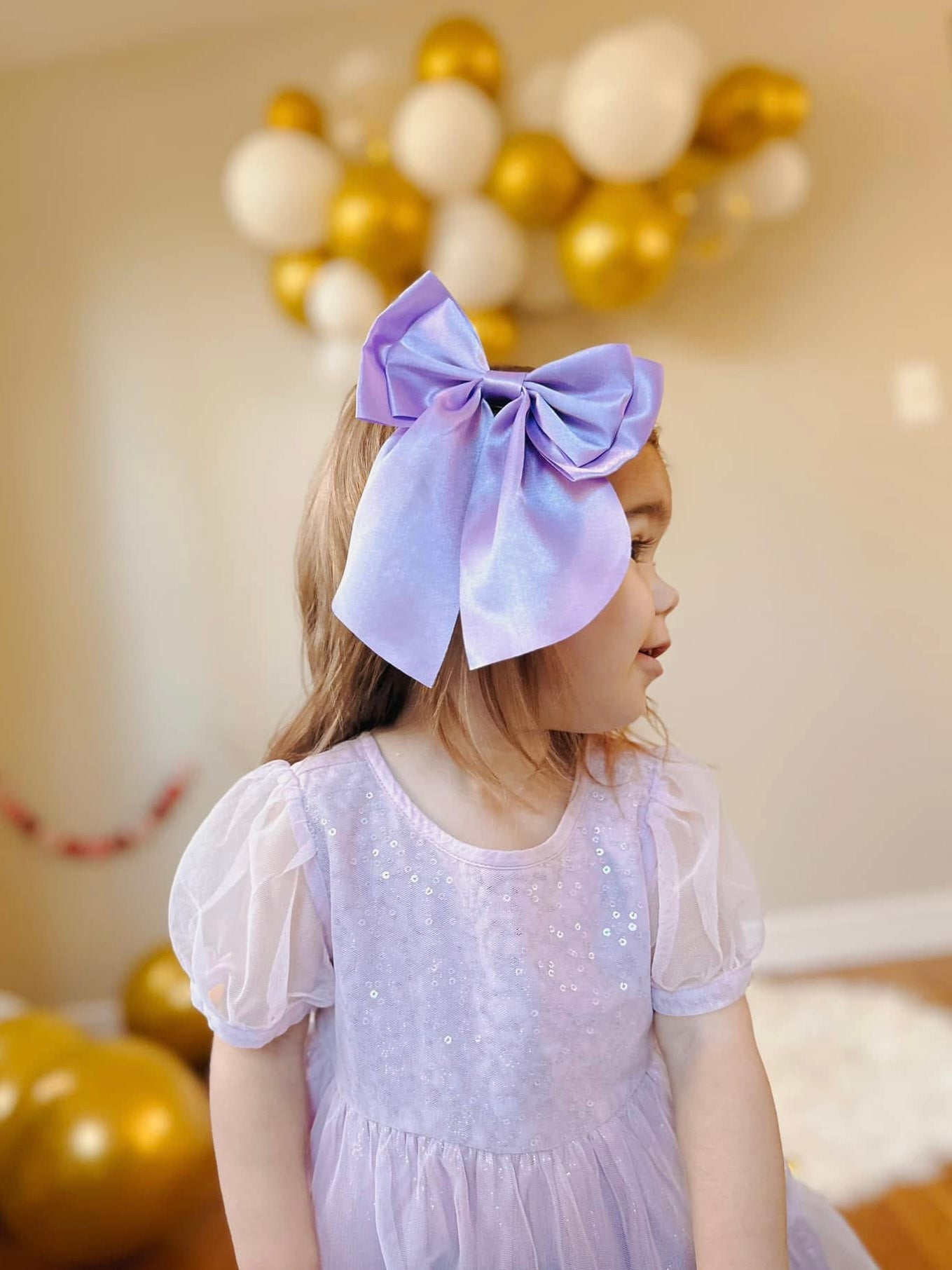 Satin Orchid Double Coquette Bow