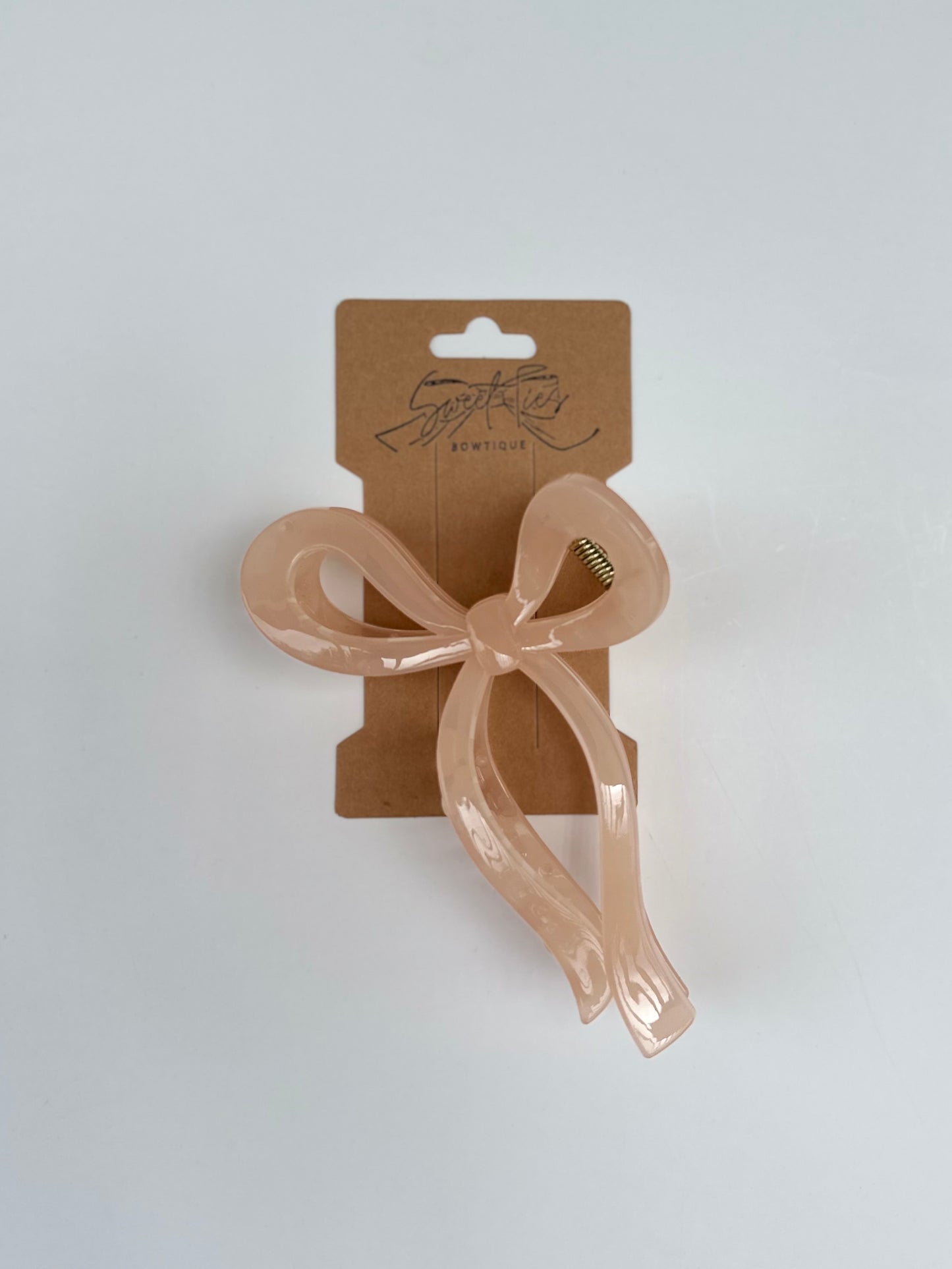 Jumbo Peach Bow Claw Clip