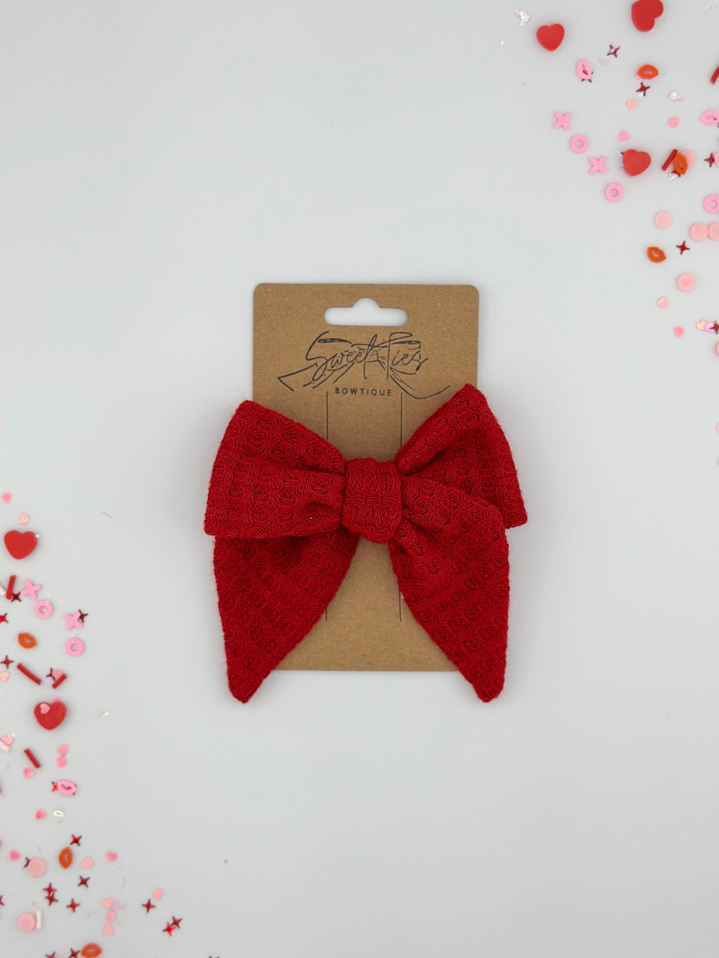 Red Waffle SweeTie Bow