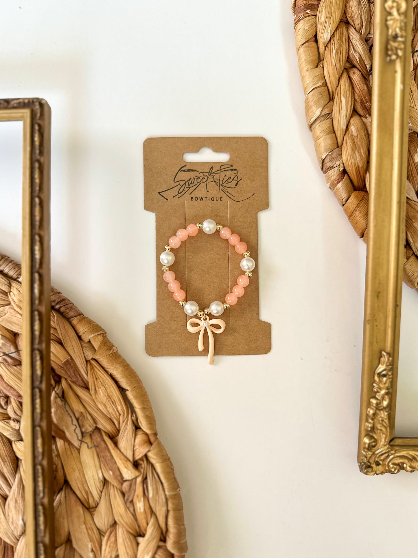 Pretty Peach Bow Toddler Bracelet