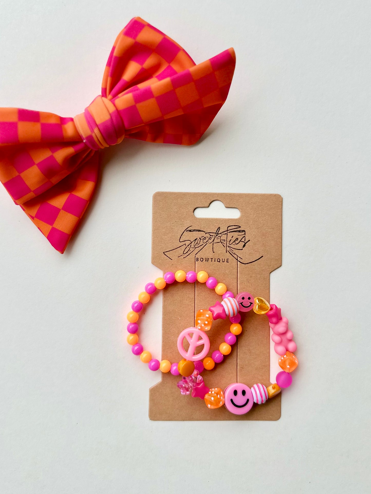 Checked Out Pink/Orange Youth Short Stack