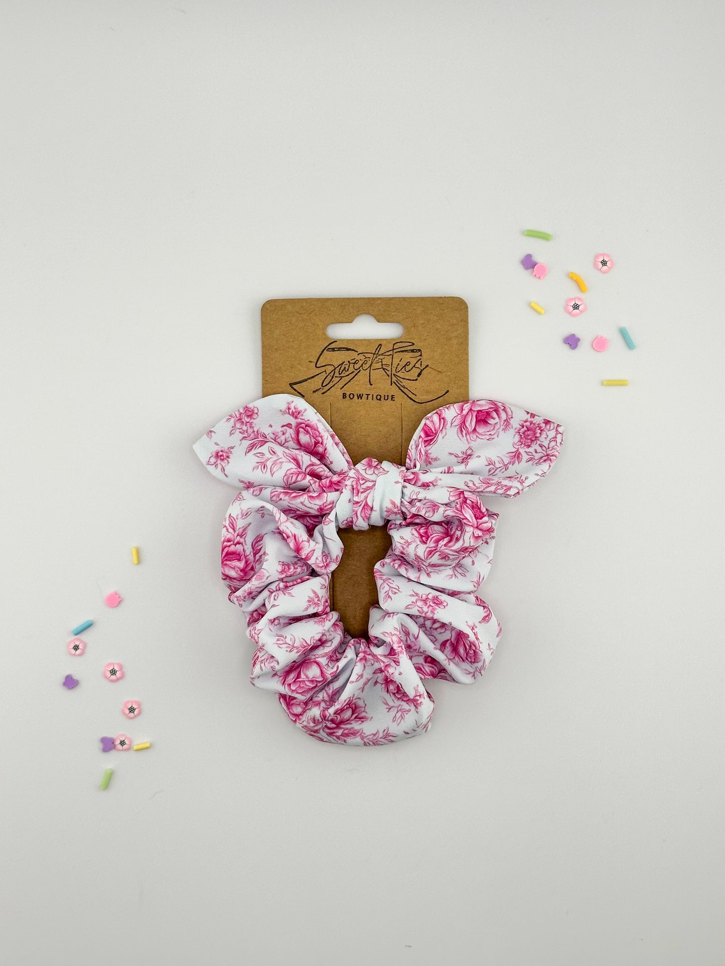 Pink Toile Scrunchie