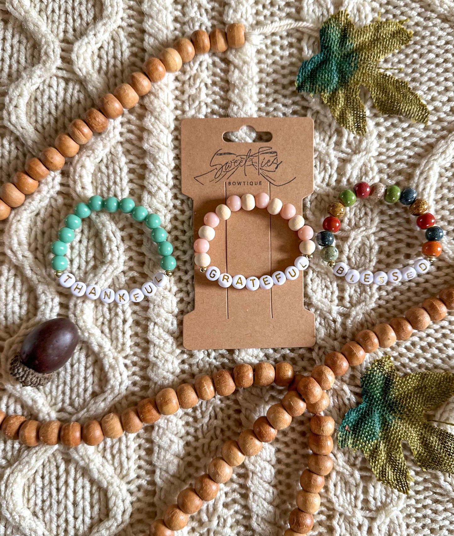 Thankful, Grateful, Blessed- Youth Bracelet