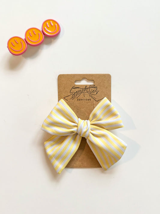 Lemon Stripe SweeTie Bow