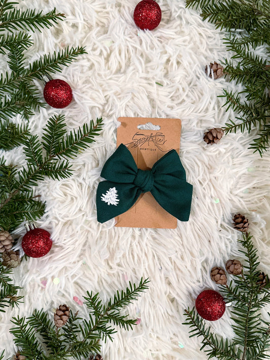 Embroidered Pine SweeTie Bow