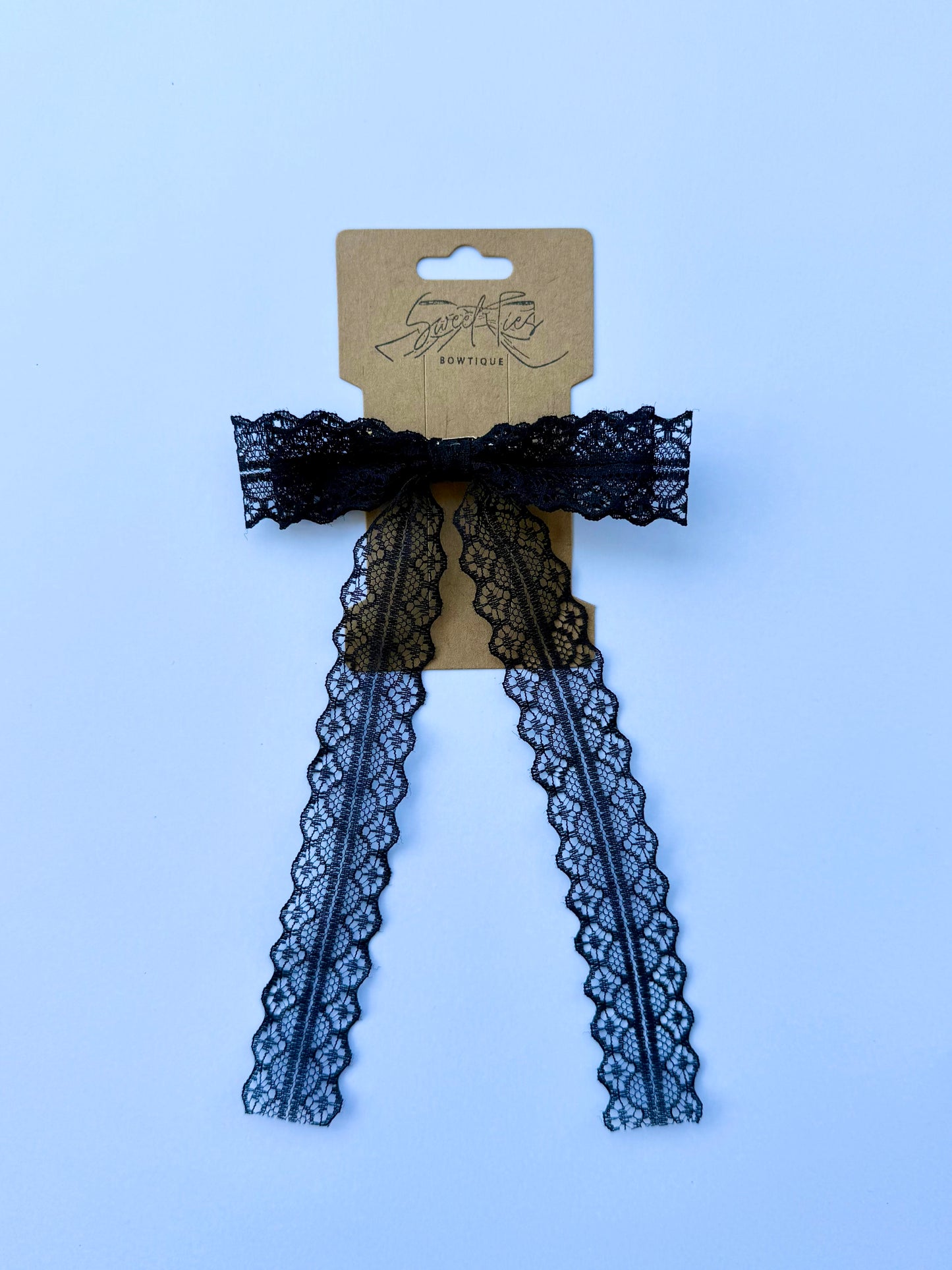 Black Lace Long Tail Bow