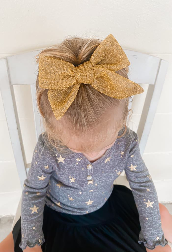 Gold Tinsel Oversized SweeTie Bow