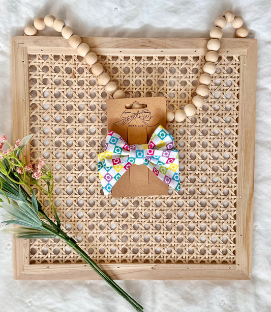 Multi Daisy Check SweeTie Bow