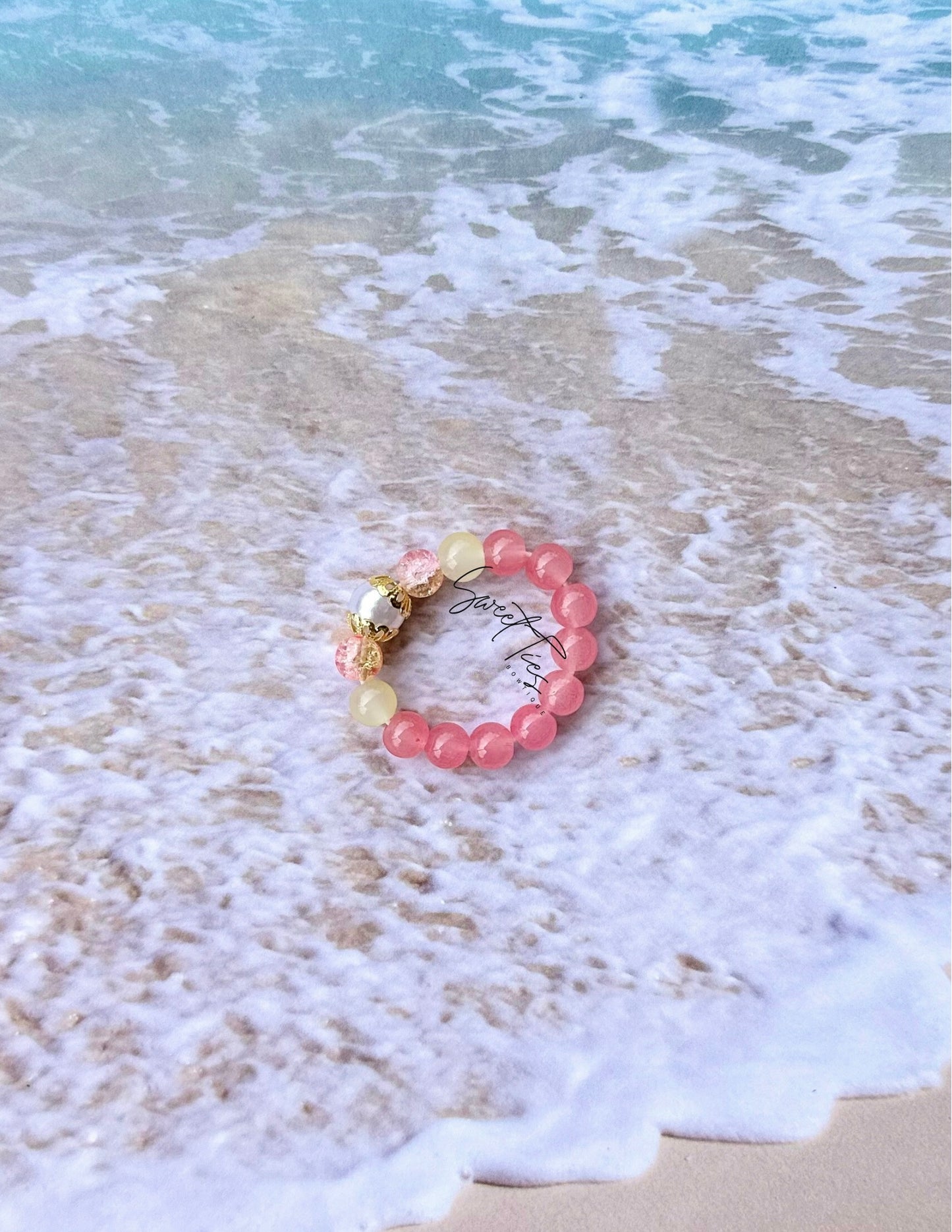 Pretty Pink Single Pearl Baby Bracelet