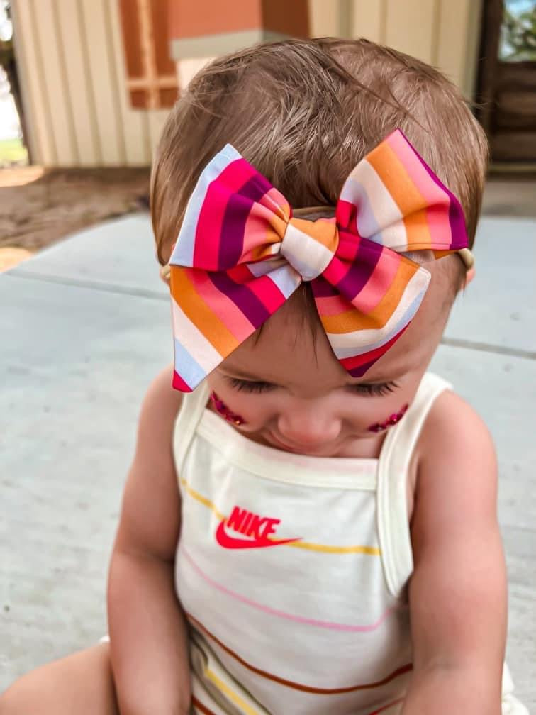 Sunset Stripes SweeTie Bow