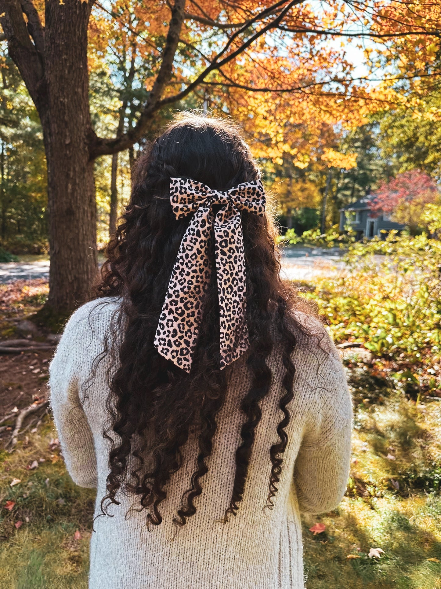 Cheetah Long Tail Coquette Bow